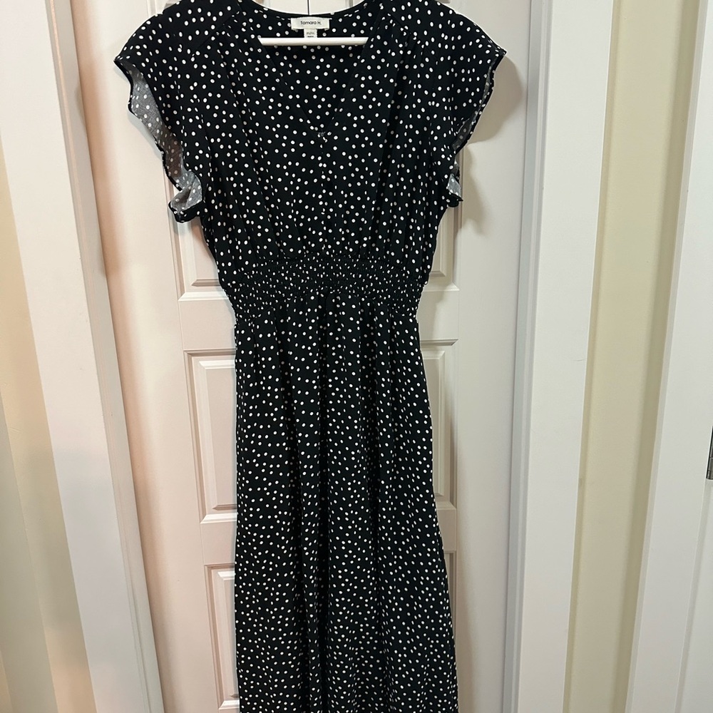 Black Polka Dot Midi Dress by Tamara H. | Size M